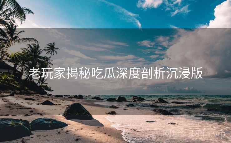 老玩家揭秘吃瓜深度剖析沉浸版